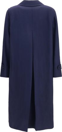 Blaz&eacute; Milano Womens Nitak Woolly Wool Trench Coat Navy Merino Ovis Aries