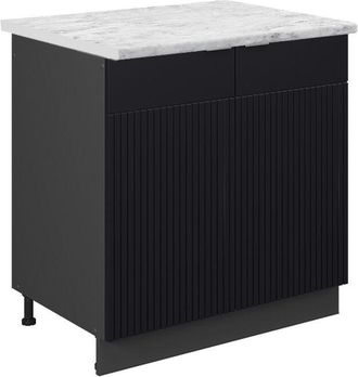 Vicco Armario Bajo Para Fregadero Fame-line, Rayas Negras, 80 Cm, Et M&aacute;rmol