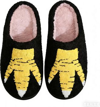 Generic Funny Cartoon Ostrich Claw & Chicken Foot Slippers - Winter Warm Plush Indoor Slippers for Women (1, Ostrich Claw, 9/9.5, Adult, Women, 9, Numeric Ran