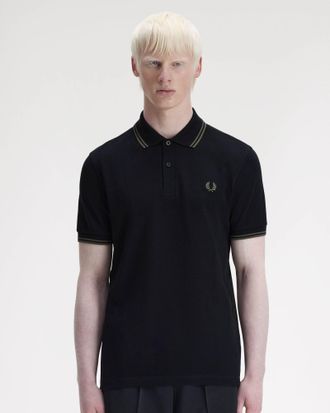 Fred Perry Mens Signature T44 Polo Shirt in Black Cotton - Size X-Large