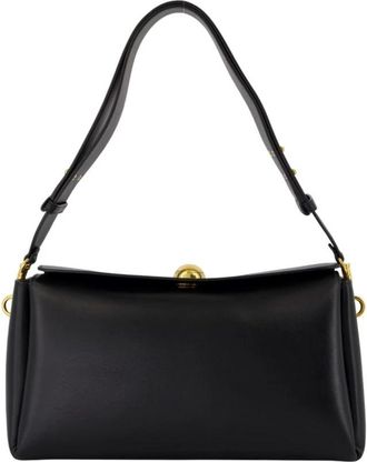 Ami Zwarte leren crossbody tas - Dames - Schoudertassen - Zwart - ONE Size - Leer - Tassen