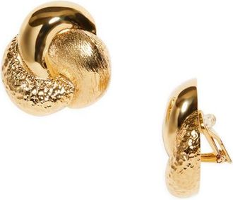 Carolina Herrera Textured Knot Earrings in Gold at Nordstrom