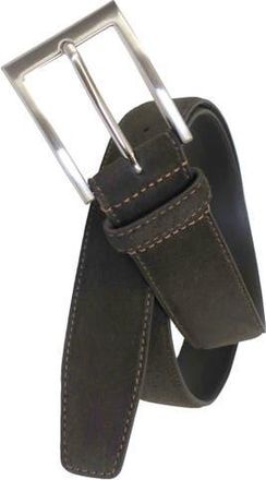 Brooks Brothers Suede Leather Feather Edge Belt in Brown at Nordstrom, Size 44