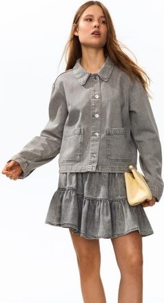 H&M Denim Jacket in Light Denim Gray at Nordstrom, Size Xx-Large