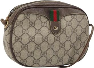 Gucci Pre-owned Cross Body Bags, female, Beige, Size: ONE SIZE Pre-owned Vintage GG Canvas Shoulder Bag