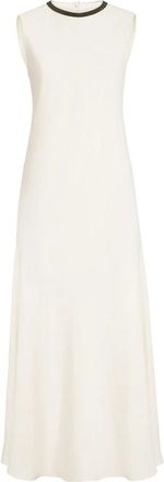 Brunello Cucinelli Contrasting-trim Midi Dress
