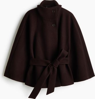 H&M Capemantel mit G&uuml;rtel - Brown