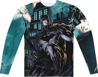 Gildan Batman Coming For You (Front/Back Print) Long Sleeve Adult Poly Crew Tee / T-Shirt