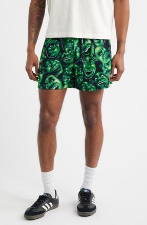 Market x Shrek Print Mesh Shorts in Green at Nordstrom, Size X-Large