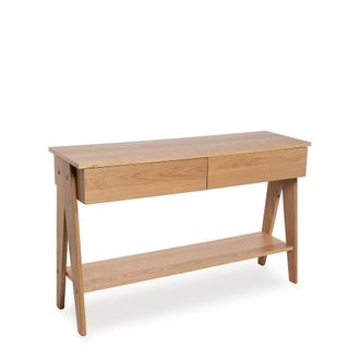 Koketto Home Consola recibidor con cajones y acabado en madera de roble