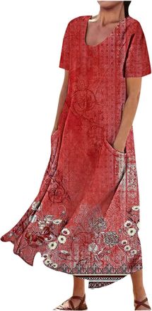 Generic Womens Casual Loose Dresses Work Walking Beach Womens Loose O NeckT T Shirt Dress Short Sleeve Comfy Casual Cute Swing Dress with Pockets Long Sleeve 