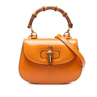 Gucci Pre-owned Gucci Mini Calfskin Web 1947 Bamboo Top Handle Bag Ladies J5JZPLIPTMT80ZU1
