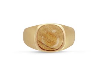 LuvMyJewelry Wood Jasper Iconic Sterling Silver Men Signet Ring