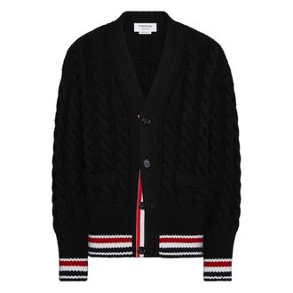 Thom Browne V-neck Stripe-hem Cardigan