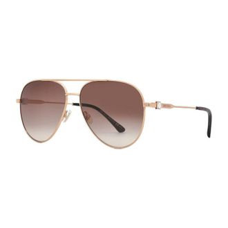 Jimmy Choo London Aviator Gold Copper Frame Sunglasses - Gold