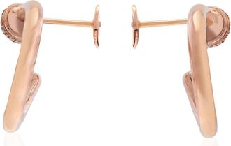Piaget Possession 18k Rose Gold Diamond Open-Hoop Earrings