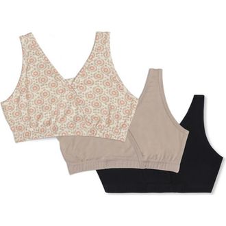 Everly Grey Paisley During & After 3-Piece Maternity/Nursing Sleep Bras in Bohemian at Nordstrom, Size Medium B