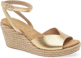Pedro Garcia Afra Ankle Strap Sandal in Gold Cervo at Nordstrom, Size 8.5Us