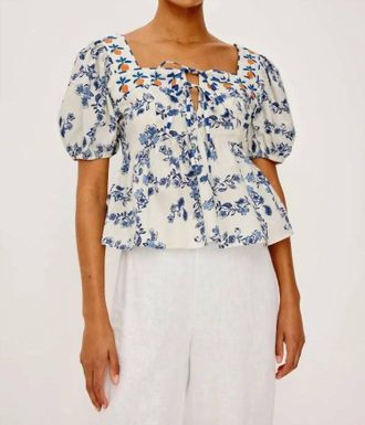 Rails Presley Peplum Top In Ceramic Floral
