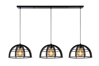 Lucide DIKRA Dimmable Adjustable Stylish Indoor Bar Pendant Light 3xE27 in Black