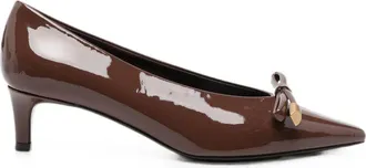 Roberto Festa Milano Patent Leather Kitten Heel Pumps - Brown
