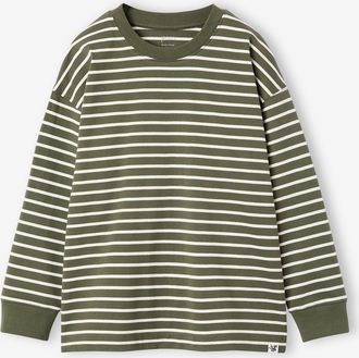 Jonen Jungen Streifenshirt JONEN mit Recycling-Baumwolle gr&uuml;n