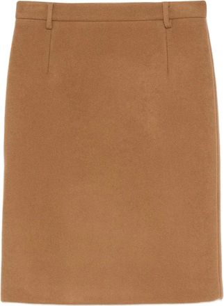 N°21 Midi-rok met riemlussen - Bruin