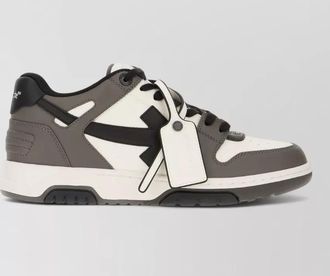 Off-white leather low-top sneakers