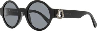 Moncler Womens Atriom Round Sunglasses ML0243 01A Black 51mm