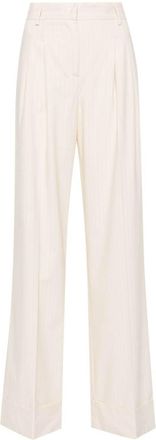 Andamane Nathaniel pinstripe wide-leg trousers - women - Wool/Viscose/Elastane/Polyester/Polyester - 38 - Neutrals