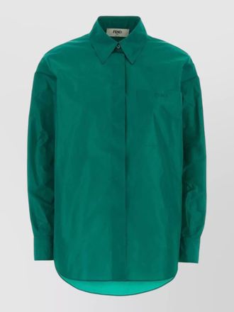 Fendi silk oversized long-sleeve shirt