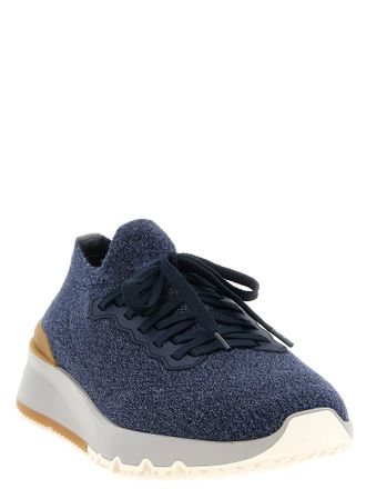 Brunello Cucinelli Jacquard Knit Sneaker - Navy