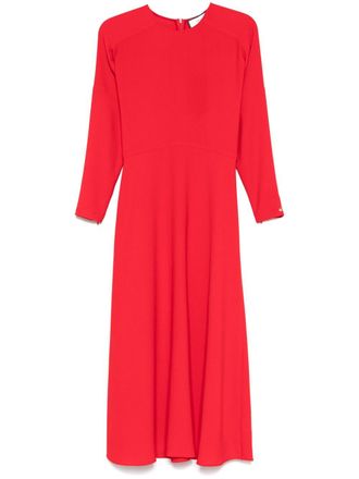 Nissa A-line crepe mid dress - Red