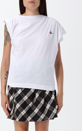 Vivienne Westwood Top Hebo monospalla in cotone con logo Orb ricamato