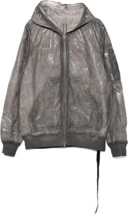 Rick Owens Jassen, Heren, Grijs, S, Nylon, Padded Gimp Flight Bomberjack