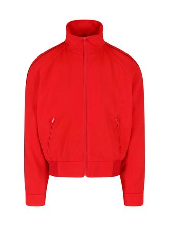 Marni Red Zip-Up High Neck Wool Jacket