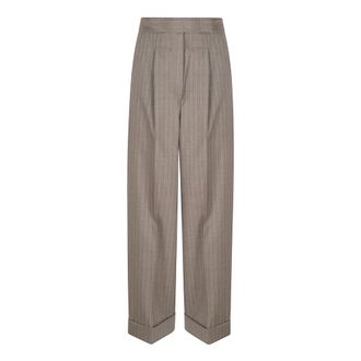 Max Mara Wide Trousers, female, Brown, Size: XS Manetta Trousers