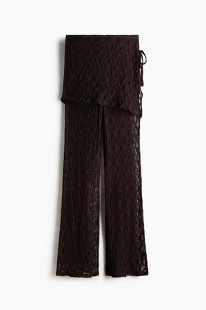 H&M Hose mit Jupe aus Spitze - Brown