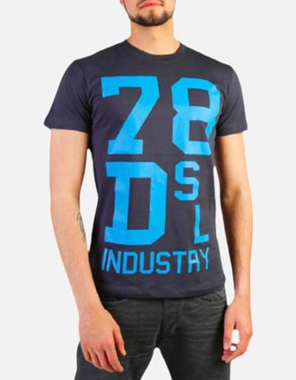 Diesel Mens DIESEL T DIEGO ND Mens T Shirt Short Sleeve Crew Neck Casual Summer Cotton Tees - Navy - Size: 42