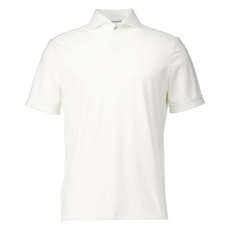 John Miller Tops, Heren, Wit, L, Leer, Slim Fit Polo