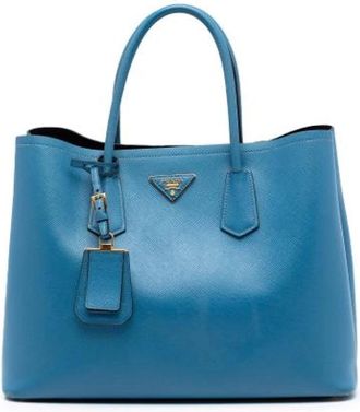 Prada Pre-owned Tote Bags, female, Blue, Size: ONE SIZE Pre-owned Satchel