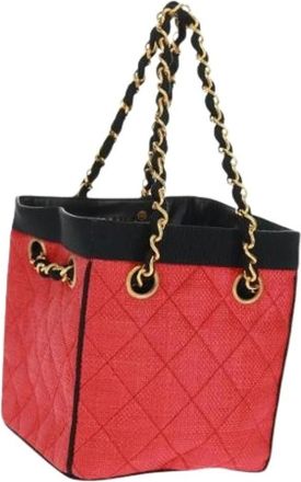 Chanel Pre-owned Bucket Bags, female, Red, Size: ONE SIZE Pre-owned Vintage Bucket Bag