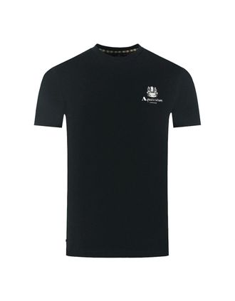 Aquascutum Mens Aquascutum London Aldis Brand Logo On Chest Black T-Shirt - Size: 38