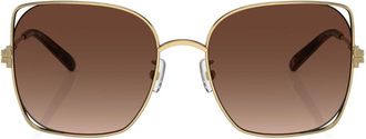 Tory Burch tortoiseshell-effect cat-eye frame sunglasses - women - Gold - 55
