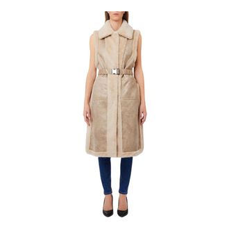 Liu Jo Gilet in Ecopelliccia Montone Double - - Jackets - Donna - Beige - ONE SIZE