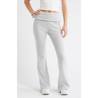 BP. Cozy Flare Rib Pants in Grey Micro at Nordstrom Rack, Size Xx-Small