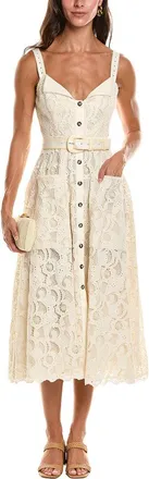 Saloni Saloni Fara Paisley Broderie Midi Dress