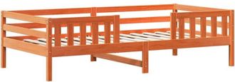 vidaXL Cama Sin Colch&oacute;n Madera Maciza Pino Marr&oacute;n Cera 80x200 Cm Vidaxl
