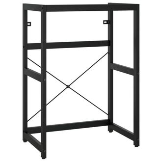 Berkfield Home Elegant Bathroom Washbasin Frame with Built-in Basin Black Iron