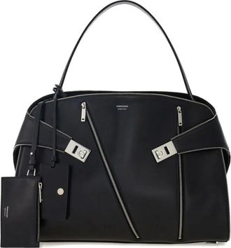 Ferragamo large Hug zip-detail shoulder bag - Black